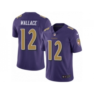 Men's Nike Baltimore Ravens #12 Mike Wallace Limited Purple Rush NFL Jersey