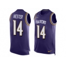 Men's Nike Baltimore Ravens #14 Devin Hester Limited Purple Player Name & Number Tank Top NFL Jersey