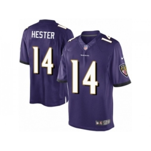 Men's Nike Baltimore Ravens #14 Devin Hester Limited Purple Team Color NFL Jersey