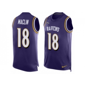 Men's Nike Baltimore Ravens #18 Jeremy Maclin Purple Player Name & Number Tank Top NFL Jersey