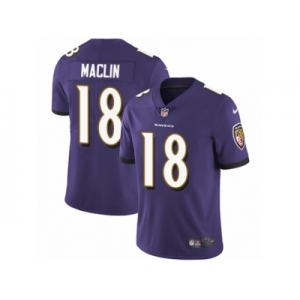 Men's Nike Baltimore Ravens #18 Jeremy Maclin Purple Team Color Vapor Untouchable Limited Player NFL Jersey