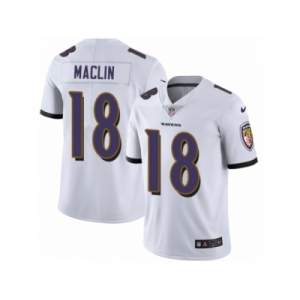 Men's Nike Baltimore Ravens #18 Jeremy Maclin White Vapor Untouchable Limited Player NFL Jersey