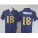 Men's Nike Baltimore Ravens #18 Perriman Limited Purple Stitched NFL Limited Rush Jersey