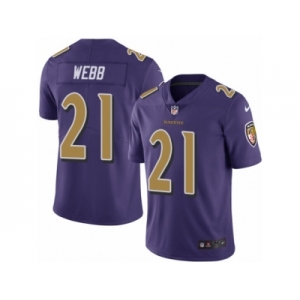 Men's Nike Baltimore Ravens #21 Lardarius Webb Limited Purple Rush NFL Jersey