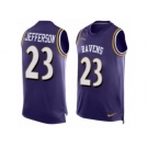 Men's Nike Baltimore Ravens #21 Tony Jefferson Limited Purple Player Name & Number Tank Top NFL Jersey