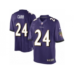 Men's Nike Baltimore Ravens #24 Brandon Carr Limited Purple Team Color NFL Jersey