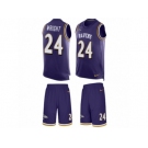 Men's Nike Baltimore Ravens #24 Shareece Wright Limited Purple Tank Top Suit NFL Jersey