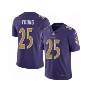 Men's Nike Baltimore Ravens #25 Tavon Young Limited Purple Rush NFL Jersey