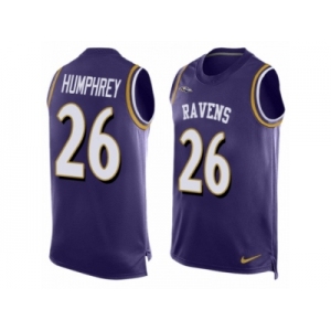 Men's Nike Baltimore Ravens #26 Marlon Humphrey Elite Purple Player Name & Number Tank Top NFL Jersey