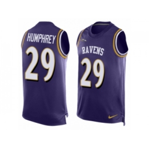 Men's Nike Baltimore Ravens #29 Marlon Humphrey Elite Purple Player Name & Number Tank Top NFL Jersey