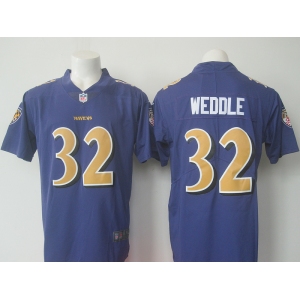 Men's Nike Baltimore Ravens #32 Eric Weddle  Limited Purple Stitched NFL Limited Rush Jersey