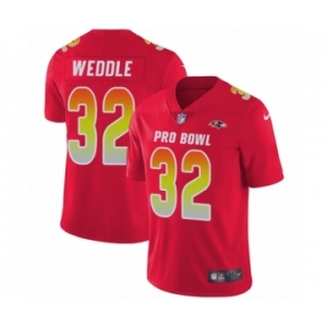 Men's Nike Baltimore Ravens #32 Eric Weddle Limited Red AFC 2019 Pro Bowl NFL Jersey