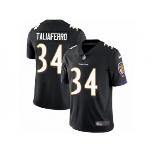 Men's Nike Baltimore Ravens #34 Lorenzo Taliaferro Vapor Untouchable Limited Black Alternate NFL Jersey