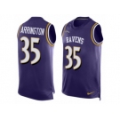 Men's Nike Baltimore Ravens #35 Kyle Arrington Limited Purple Player Name & Number Tank Top NFL Jersey