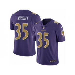 Men's Nike Baltimore Ravens #35 Shareece Wright Limited Purple Rush NFL Jersey