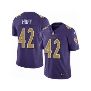 Men's Nike Baltimore Ravens #42 Marqueston Huff Elite Purple Rush NFL Jersey