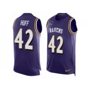 Men's Nike Baltimore Ravens #42 Marqueston Huff Limited Purple Player Name & Number Tank Top NFL Jersey