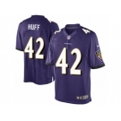 Men's Nike Baltimore Ravens #42 Marqueston Huff Limited Purple Team Color NFL Jersey