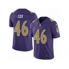 Men's Nike Baltimore Ravens #46 Morgan Cox Limited Purple Rush NFL Jersey