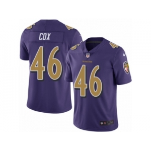 Men's Nike Baltimore Ravens #46 Morgan Cox Limited Purple Rush NFL Jersey