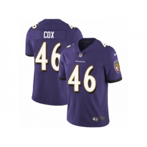 Men's Nike Baltimore Ravens #46 Morgan Cox Vapor Untouchable Limited Purple Team Color NFL Jersey