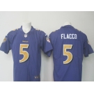 Men's Nike Baltimore Ravens #5 Joe Flacco Limited Purple Stitched NFL Limited Rush Jersey