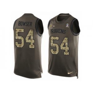 Men's Nike Baltimore Ravens #54 Tyus Bowser Limited Green Salute to Service Tank Top NFL Jersey