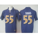 Men's Nike Baltimore Ravens  #55 Suggs Limited Purple Stitched NFL Limited Rush Jersey