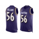 Men's Nike Baltimore Ravens #56 Tim Williams Elite Purple Player Name & Number Tank Top NFL Jersey