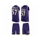 Men's Nike Baltimore Ravens #57 C.J. Mosley Limited Purple Tank Top Suit NFL Jersey