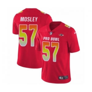 Men's Nike Baltimore Ravens #57 C.J. Mosley Limited Red AFC 2019 Pro Bowl NFL Jersey