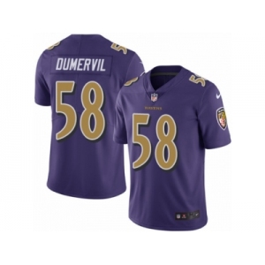 Men's Nike Baltimore Ravens #58 Elvis Dumervil Limited Purple Rush NFL Jersey