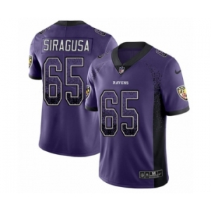 Men's Nike Baltimore Ravens #65 Nico Siragusa Limited Purple Rush Drift Fashion NFL Jersey