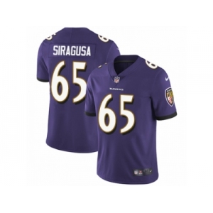 Men's Nike Baltimore Ravens #65 Nico Siragusa Purple Team Color Vapor Untouchable Limited Player NFL Jersey