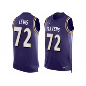 Men's Nike Baltimore Ravens #72 Alex Lewis Limited Purple Player Name & Number Tank Top NFL Jersey