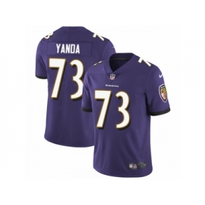 Men's Nike Baltimore Ravens #73 Marshal Yanda Vapor Untouchable Limited Purple Team Color NFL Jersey