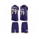 Men's Nike Baltimore Ravens #79 Ronnie Stanley Limited Purple Tank Top Suit NFL Jersey