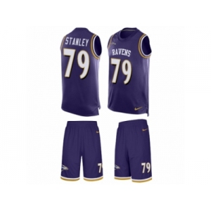 Men's Nike Baltimore Ravens #79 Ronnie Stanley Limited Purple Tank Top Suit NFL Jersey