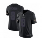 Men's Nike Baltimore Ravens #8 Lamar Jackson Limited Black Rush Impact NFL Jersey