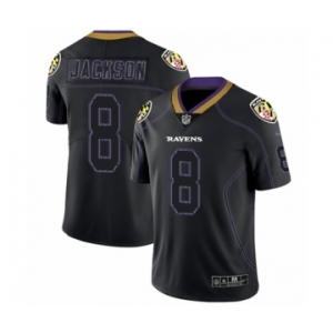 Men's Nike Baltimore Ravens #8 Lamar Jackson Limited Lights Out Black Rush NFL Jersey