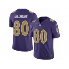 Men's Nike Baltimore Ravens #80 Crockett Gillmore Limited Purple Rush NFL Jersey