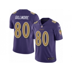 Men's Nike Baltimore Ravens #80 Crockett Gillmore Limited Purple Rush NFL Jersey