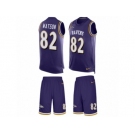 Men's Nike Baltimore Ravens #82 Benjamin Watson Limited Purple Tank Top Suit NFL Jersey