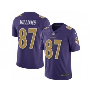 Men's Nike Baltimore Ravens #87 Maxx Williams Limited Purple Rush NFL Jersey