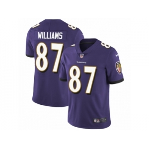 Men's Nike Baltimore Ravens #87 Maxx Williams Vapor Untouchable Limited Purple Team Color NFL Jersey
