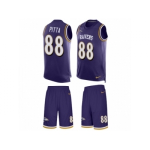 Men's Nike Baltimore Ravens #88 Dennis Pitta Limited Purple Tank Top Suit NFL Jersey