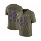 Men's Nike Baltimore Ravens #88 Ty Montgomery Limited Olive 2017 Salute to Service NFL Jersey