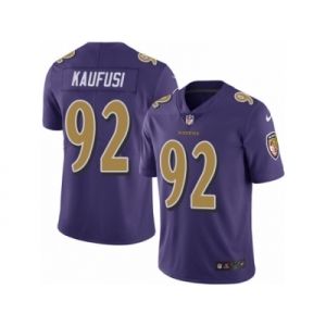 Men's Nike Baltimore Ravens #92 Bronson Kaufusi Limited Purple Rush NFL Jersey