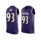 Men's Nike Baltimore Ravens #93 Lawrence Guy Limited Purple Player Name & Number Tank Top NFL Jersey