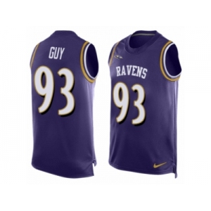 Men's Nike Baltimore Ravens #93 Lawrence Guy Limited Purple Player Name & Number Tank Top NFL Jersey